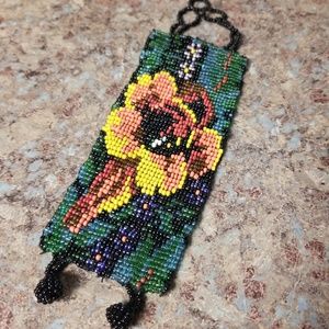 Huichol Indian Beaded Cuff bracelet